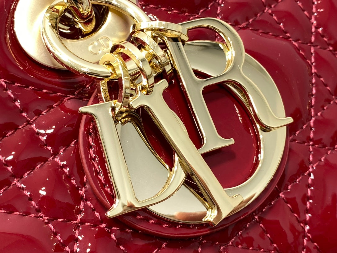 MEDIUM LADY D-JOY 26 RED PATENT CALFSKIN mysite