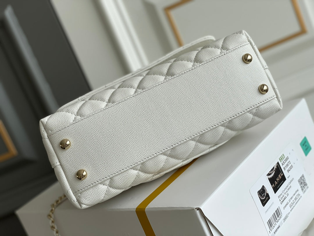 Chanel Coco Handle White Bag - 24x14x10cm mysite