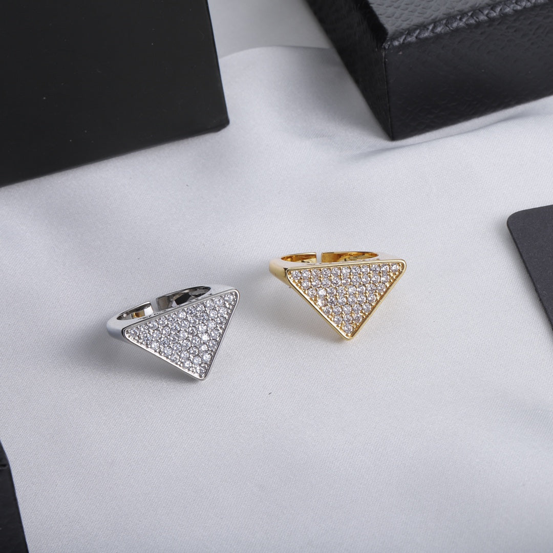 Fashion Diamond Triangle Open Ring mysite