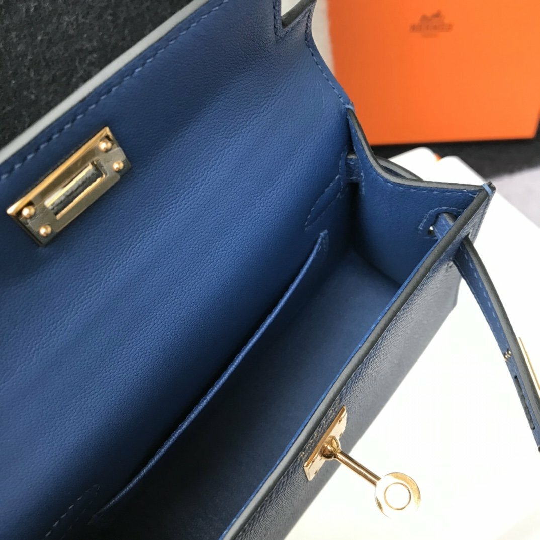 Hermes Handle Bag 19cm Blue mysite