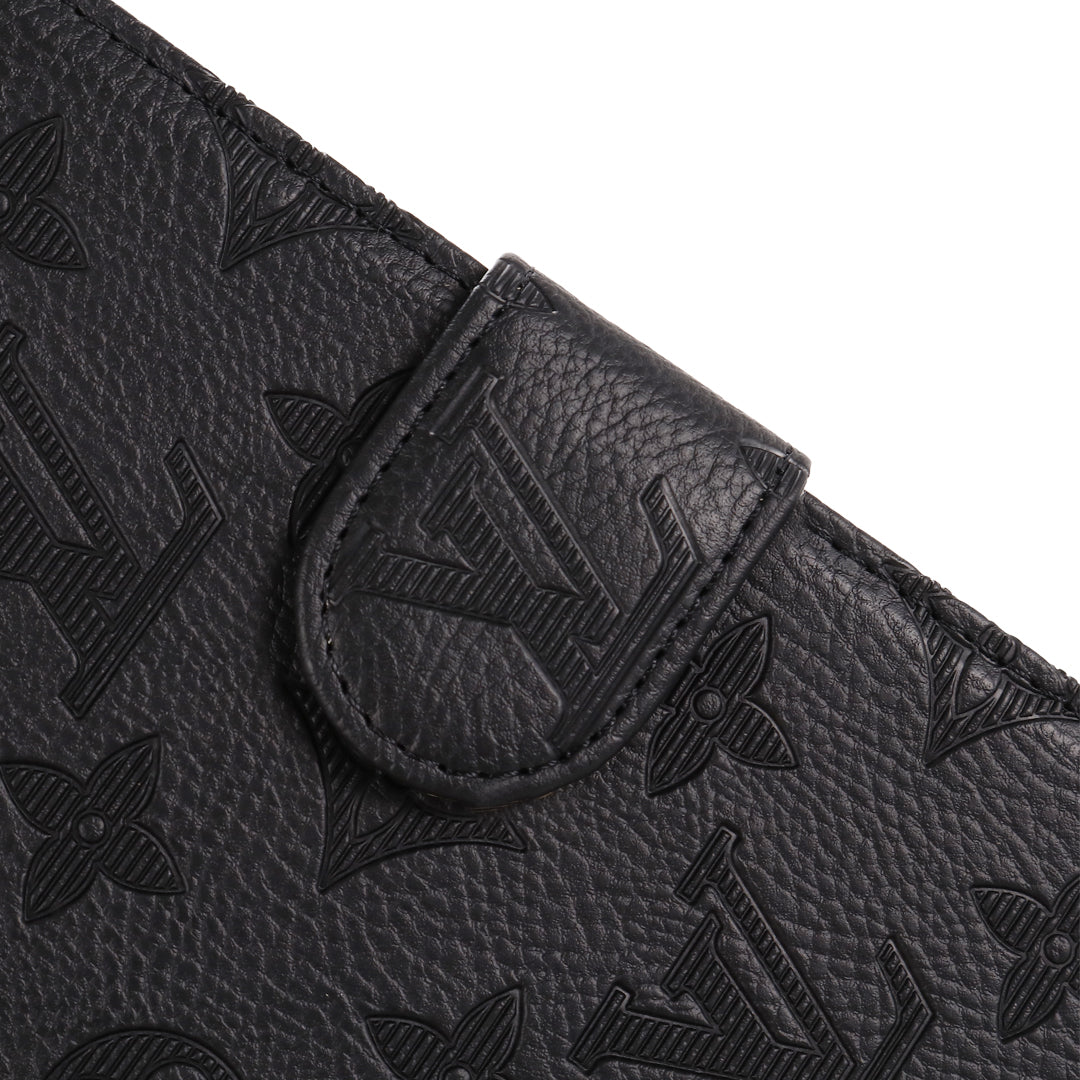 3D Embossed Canvas Monogram Holster Apple iPad Flip Cover With Stand Function mysite