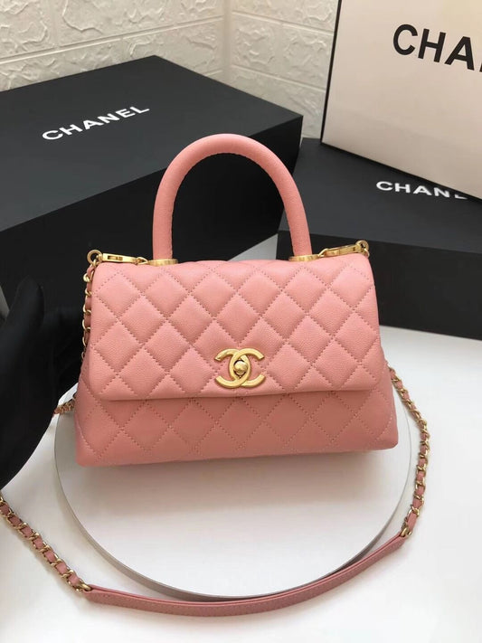 Chanel Coco Handle Gold Caviar Pink 24 cm mysite