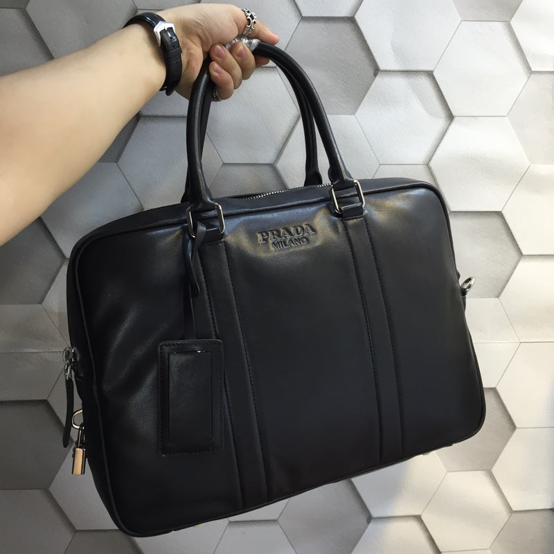 BRIEFCASE 38 IN BLACK SMOOTH LAMBSKIN mysite