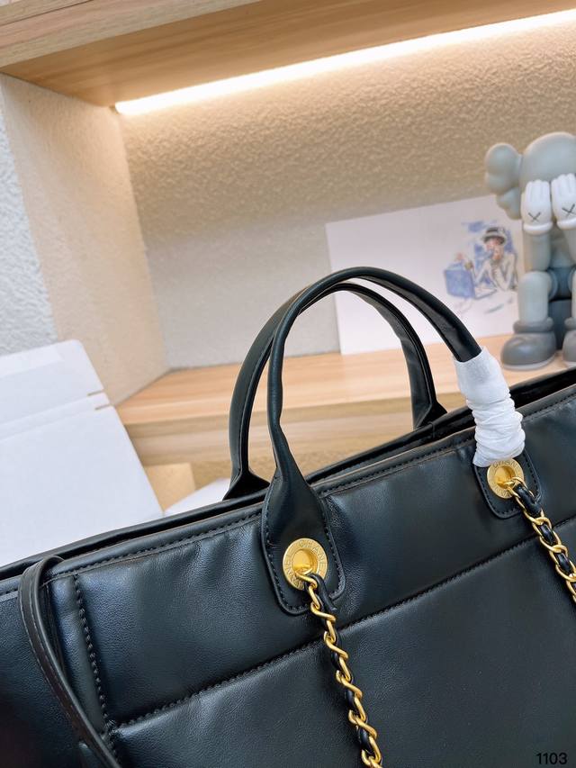 Chanel Deauville em Couro Preta Italiana Bag mysite