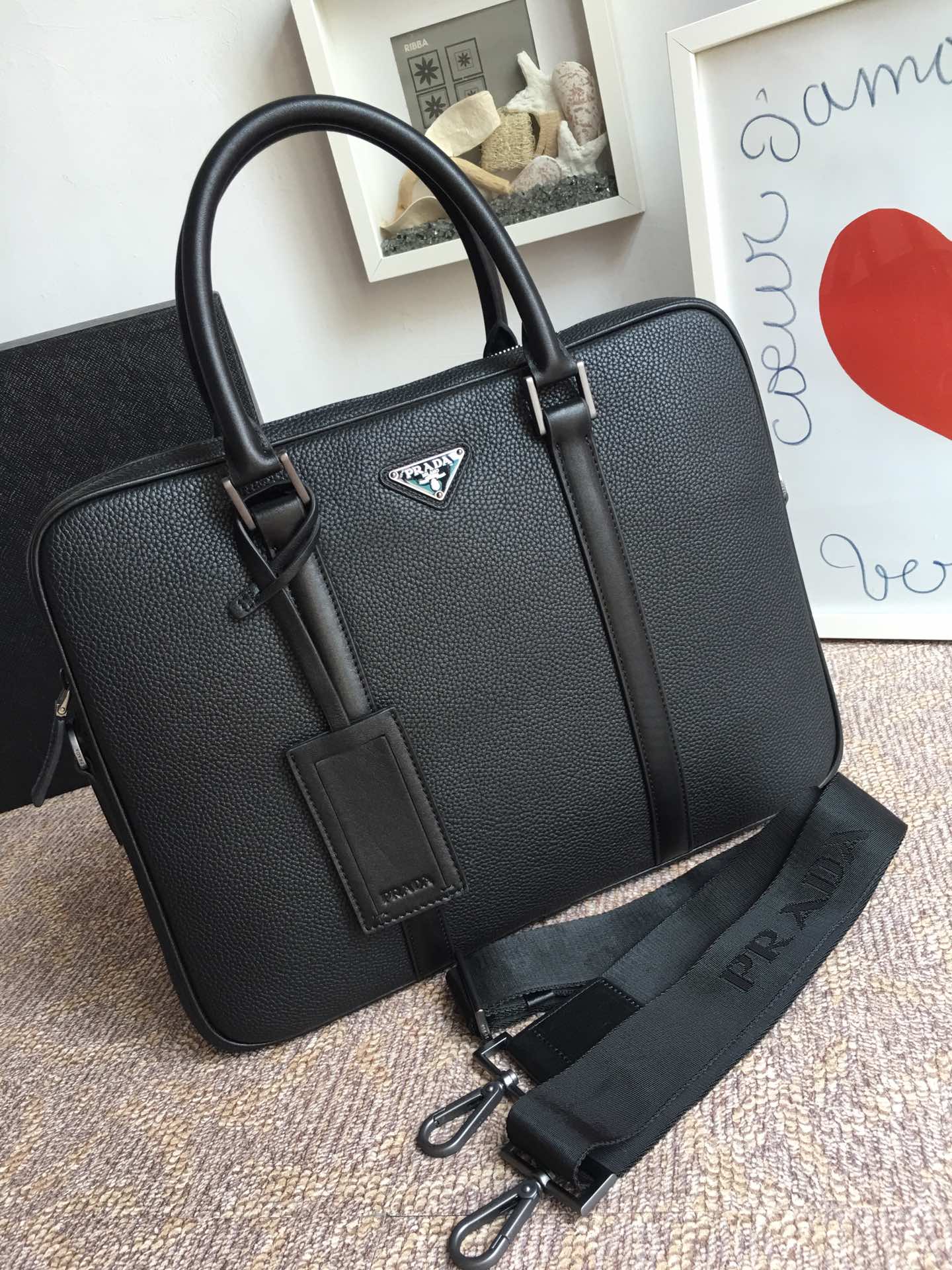 WORK BAG 36 IN BLACK GRAINED CALFSKIN mysite
