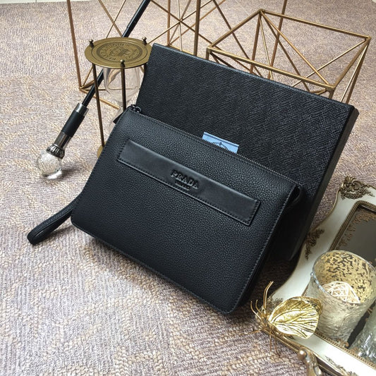 CLUTCH 26 IN BLACK DEERSKIN EMBOSSED LOGO mysite