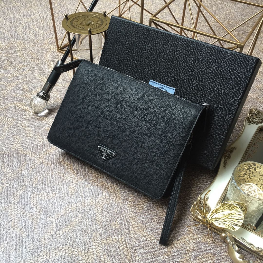 CLUTCH 26 IN BLACK DEERSKIN EMBOSSED LOGO mysite