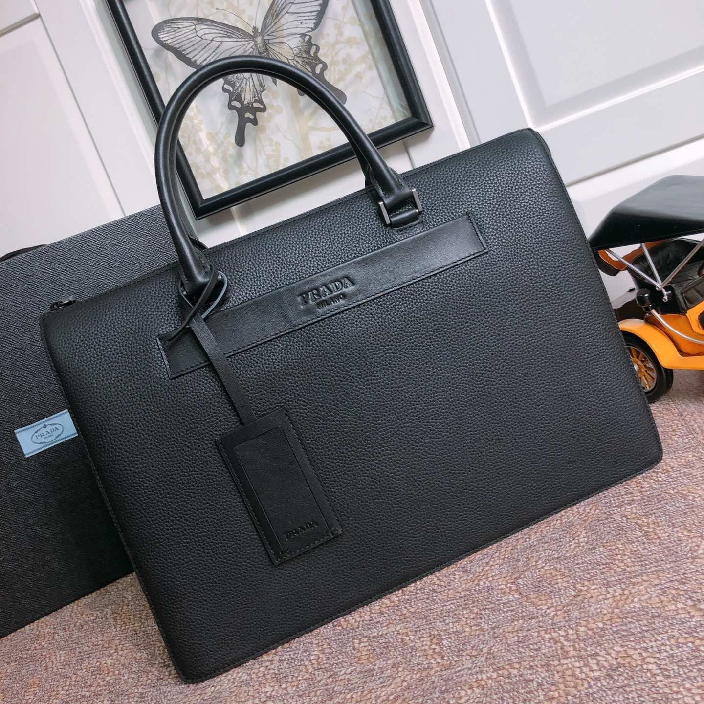 BRIEFCASE 40 IN BLACK GRAINED CALFSKIN mysite