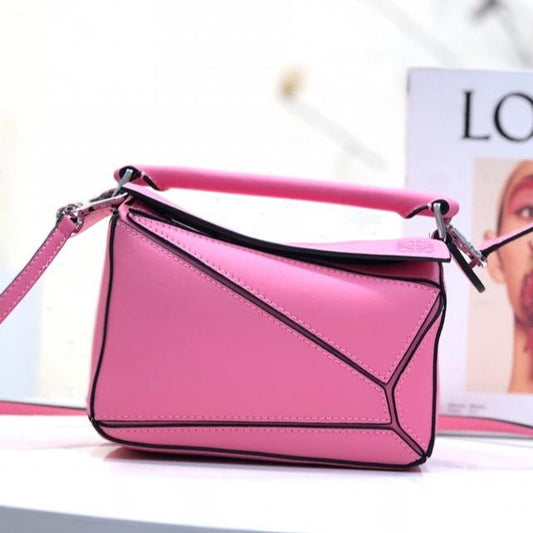 LOE MINI 18 PUZZLE BAG IN DEEP PINK CALFSKIN mysite