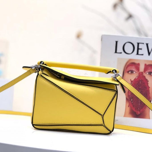 LOE MINI 18 PUZZLE BAG IN YELLOW CALFSKIN mysite