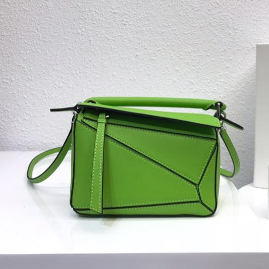 LOE MINI 18 PUZZLE BAG IN EMERALD GREEN CALFSKIN mysite