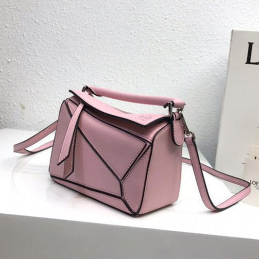LOE MINI 18 PUZZLE BAG IN BRIGHT PINK CALFSKIN mysite