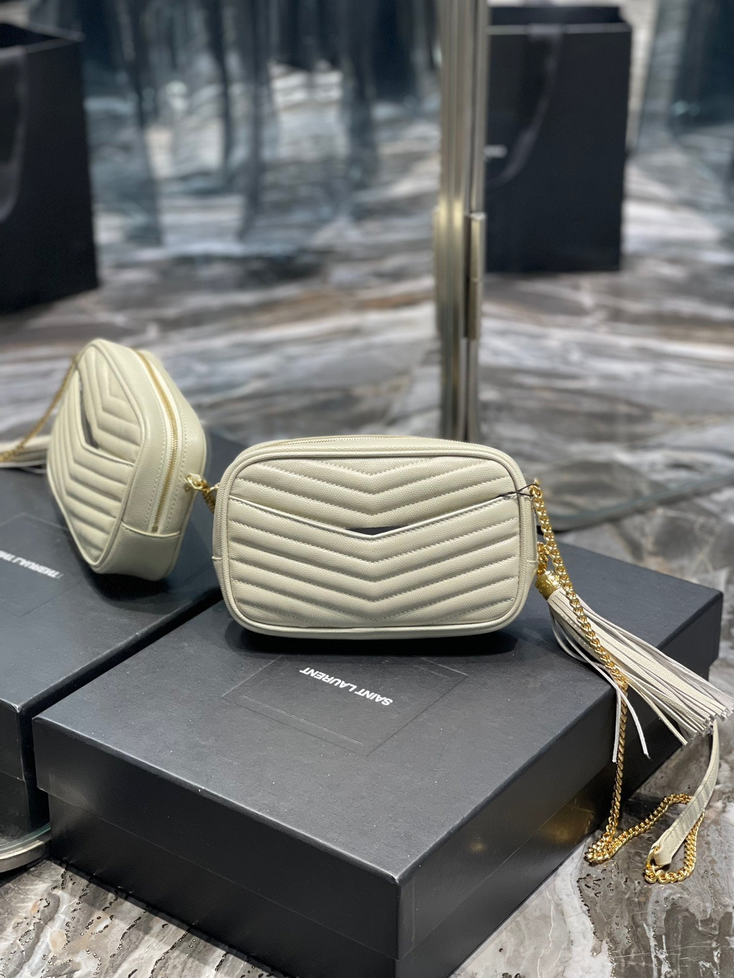 Ysl Loulou Mini Camera Bag 18cm White mysite