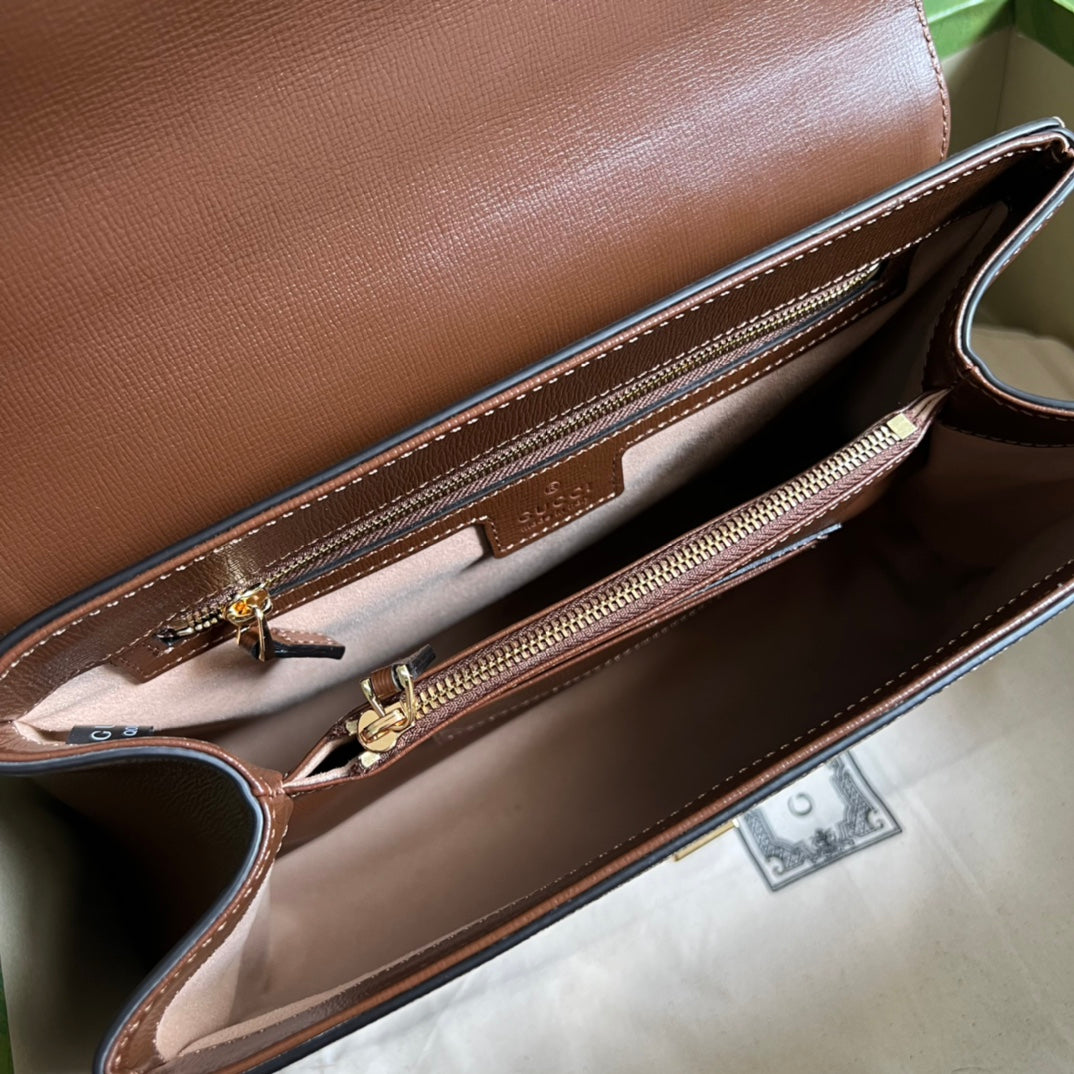 Gucci Horsebit 1955 Medium Ophidia and Brown Leather 29x20x13cm mysite