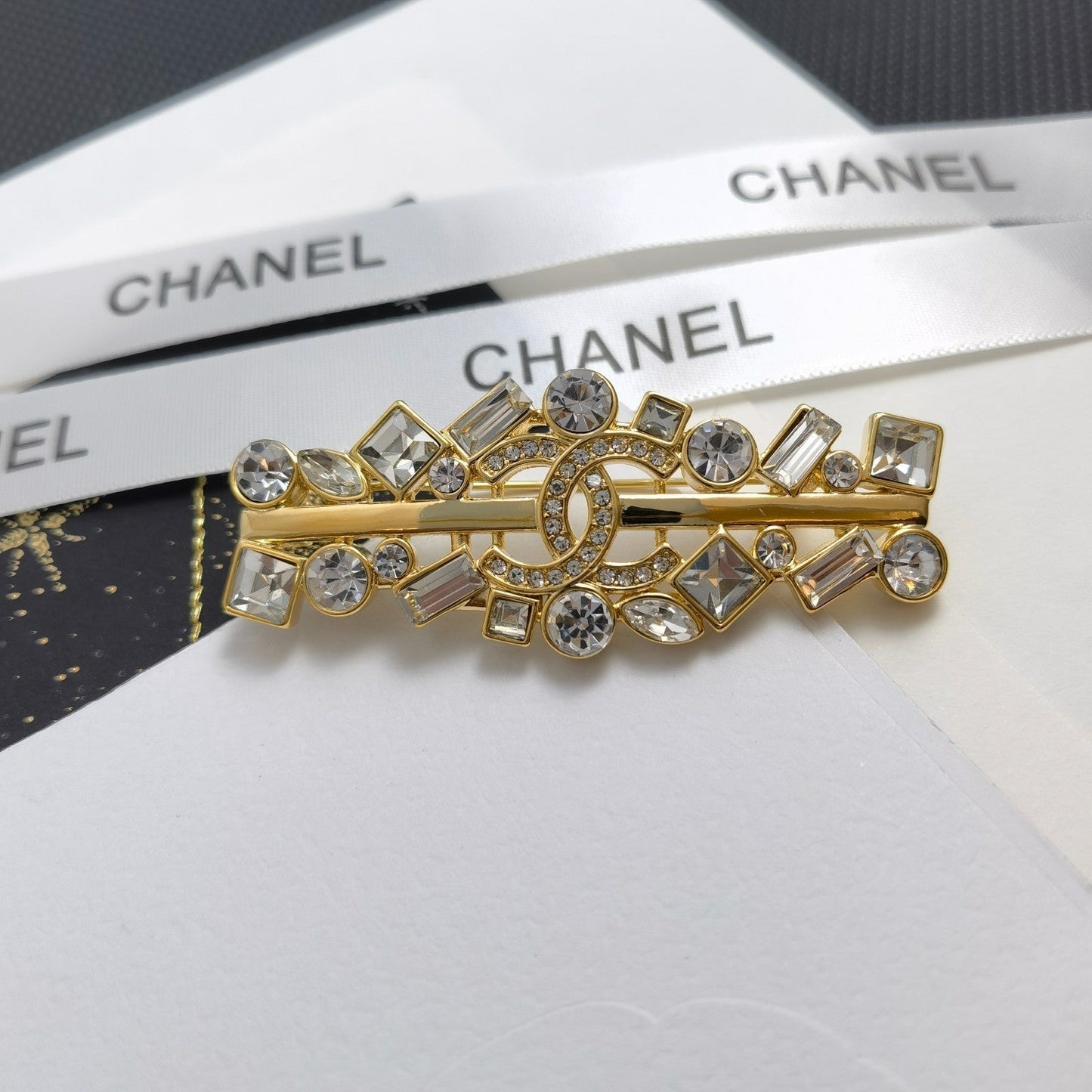 Rhinestone Golden Brooch mysite