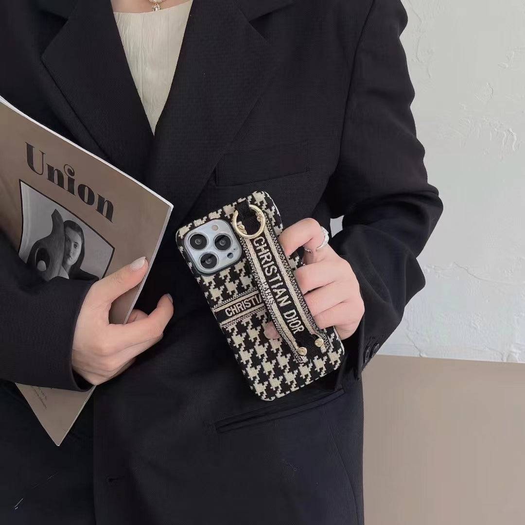 Phone Case with Hand Strap for iPhone Fashion Fabrics mysite