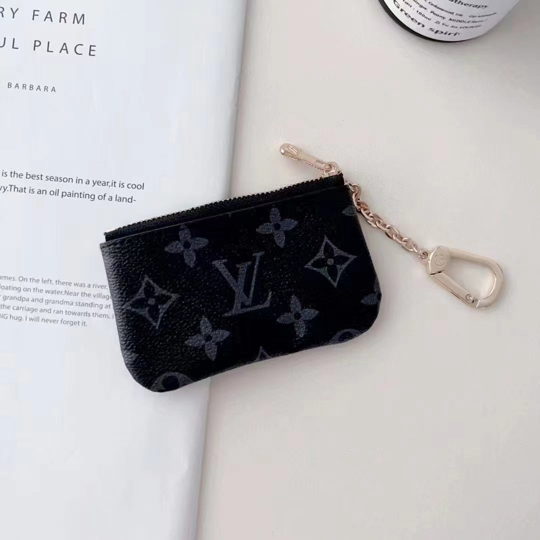 Luxury LV-Inspired Monogram Coin Pouch Collection with Chain Clip mysite