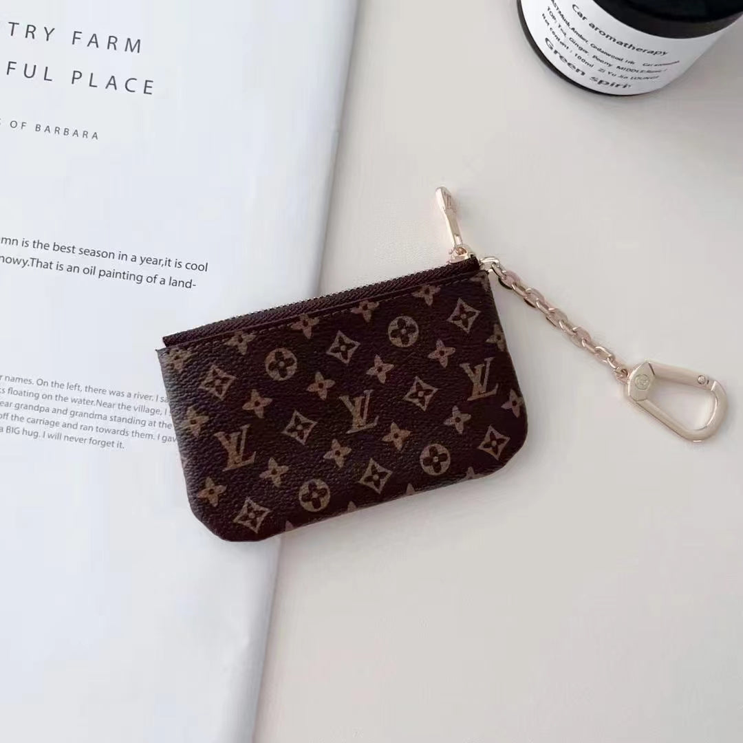 Luxury LV-Inspired Monogram Coin Pouch Collection with Chain Clip mysite