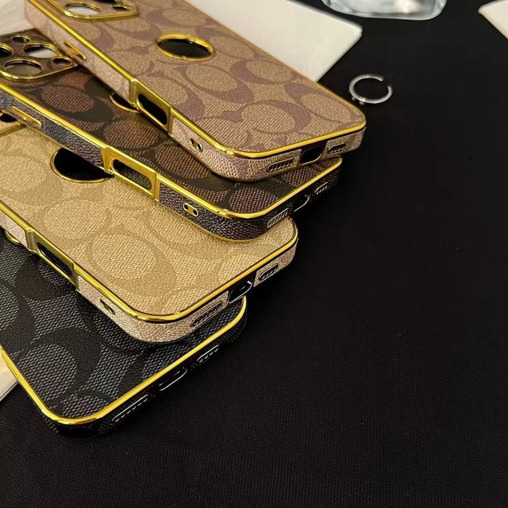 Inspired Luxury Monogram iPhone Case with Gold Trims mysite