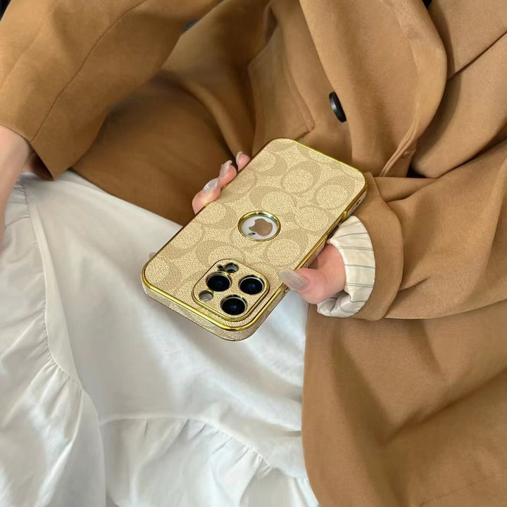 Inspired Luxury Monogram iPhone Case with Gold Trims mysite