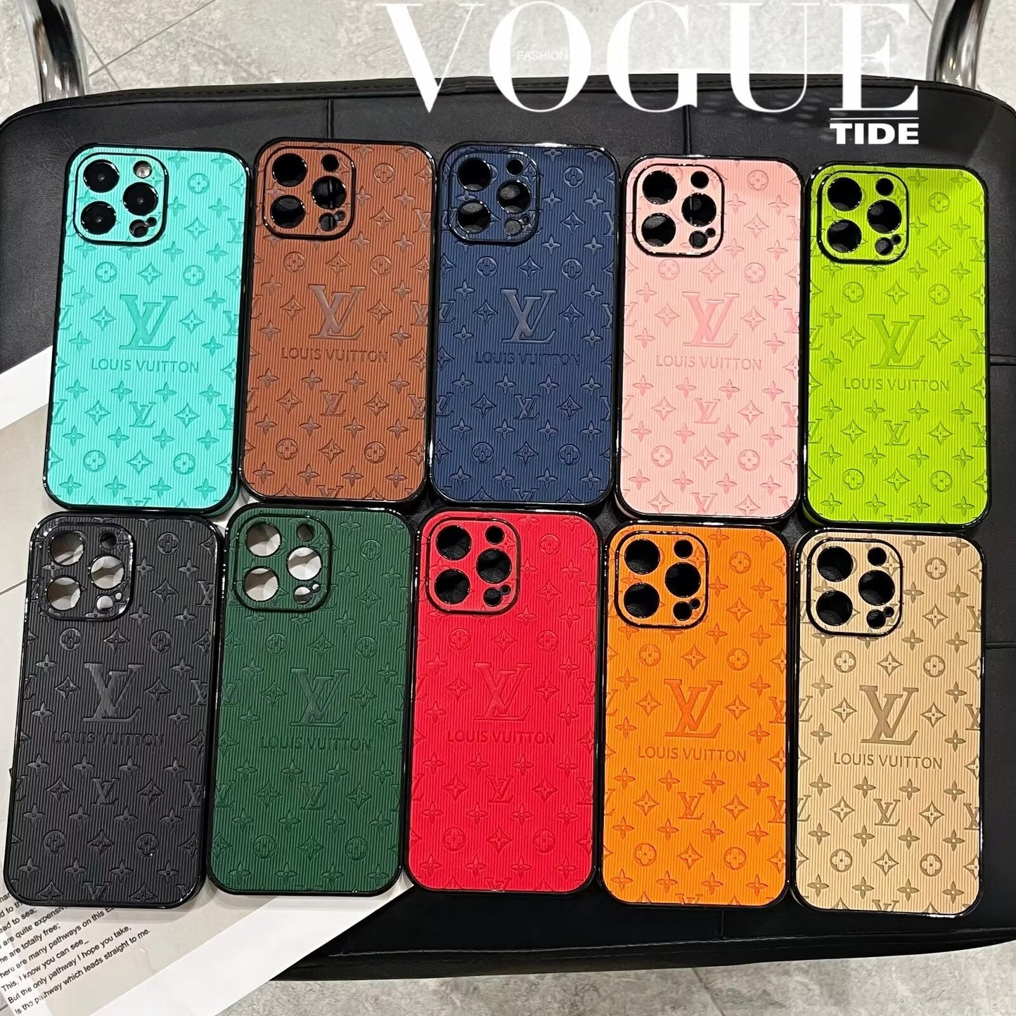3D Monogram Embossed Leather  Case for iPhones mysite