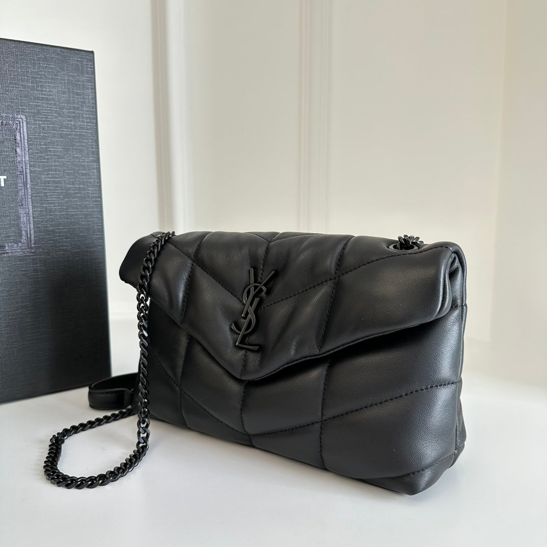 YSL  Loulou Puffer Toy Bag In Quilted Lambskin Black Size 23x15.5x8.5 mysite