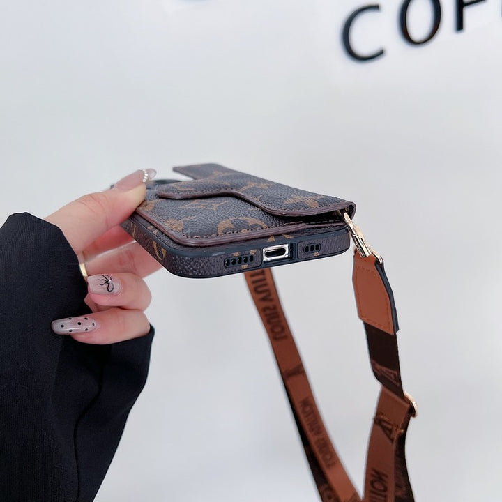 Luxury Side Card Holder Crossbody iPhone Cases mysite