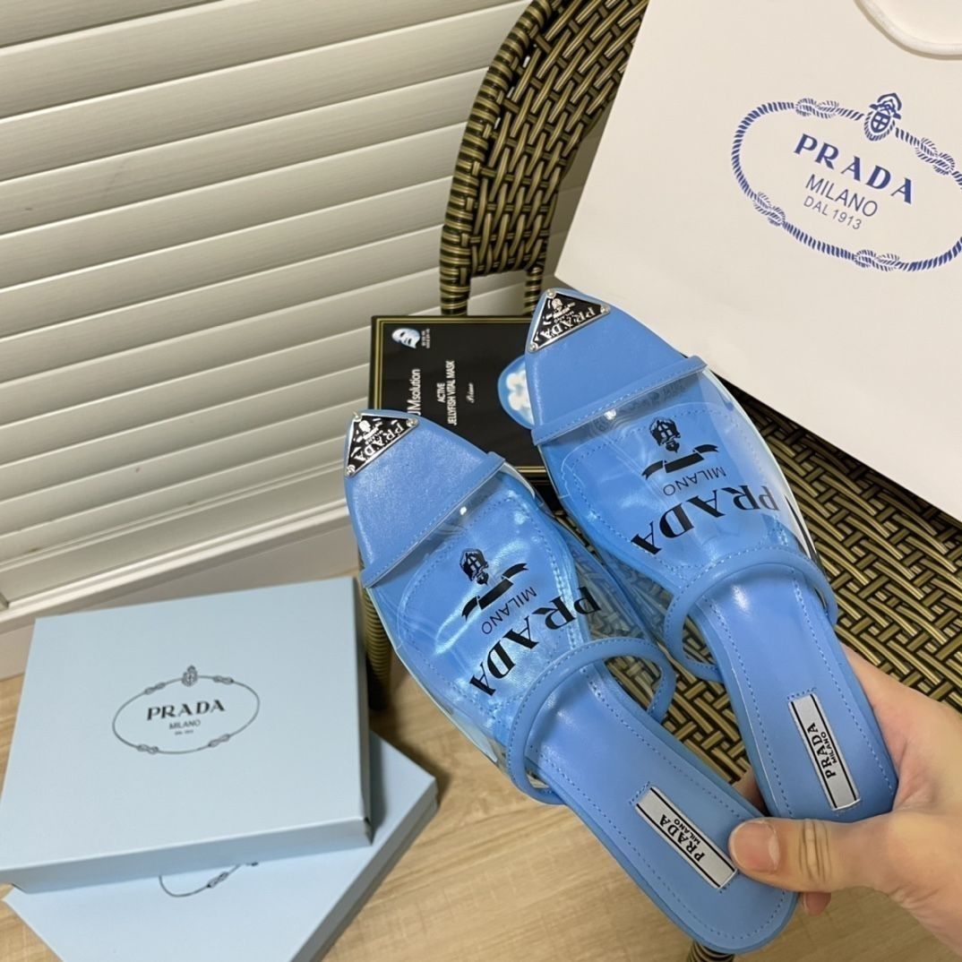 Triangle Logo Transparent Flat Slippers mysite