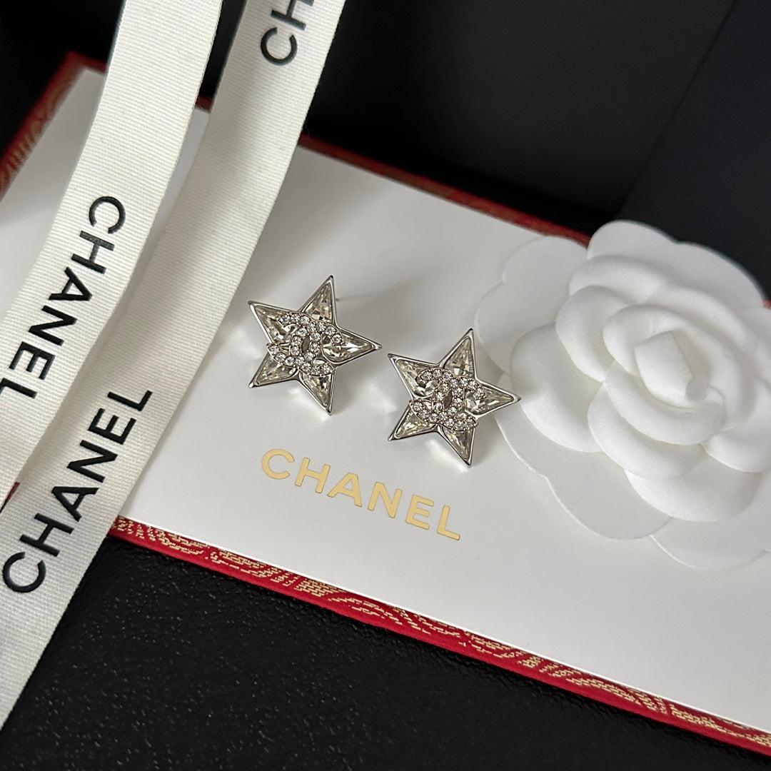 Star Rhinestone Silver Earrings mysite