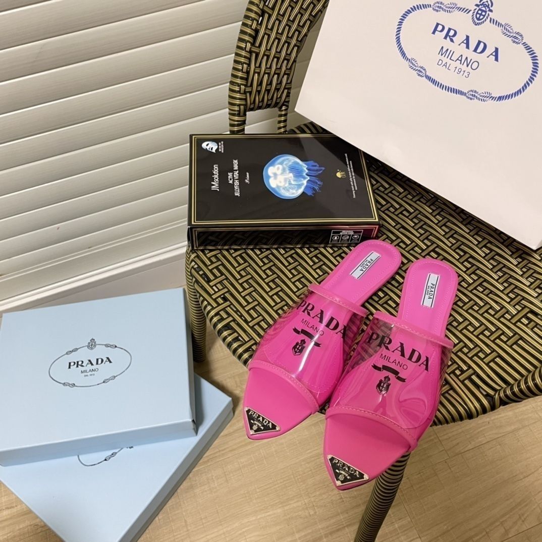 Triangle Logo Transparent Flat Slippers mysite