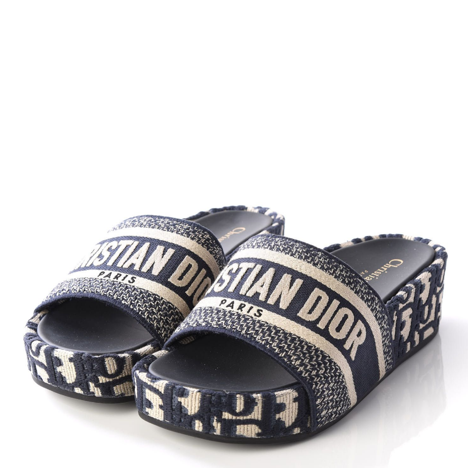 Classic Embroidered Platform Slippers mysite