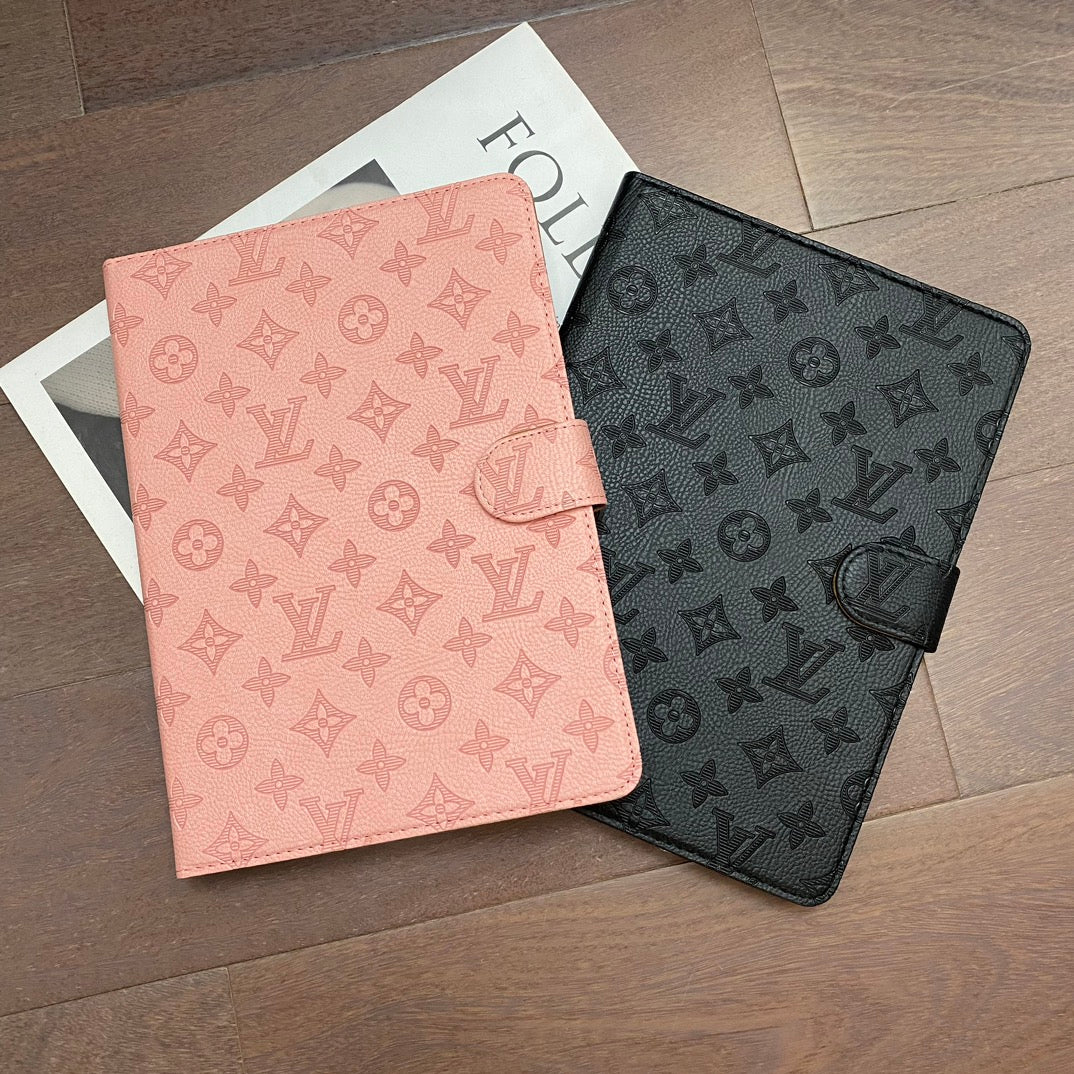 3D Embossed Canvas Monogram Holster Apple iPad Flip Cover With Stand Function mysite
