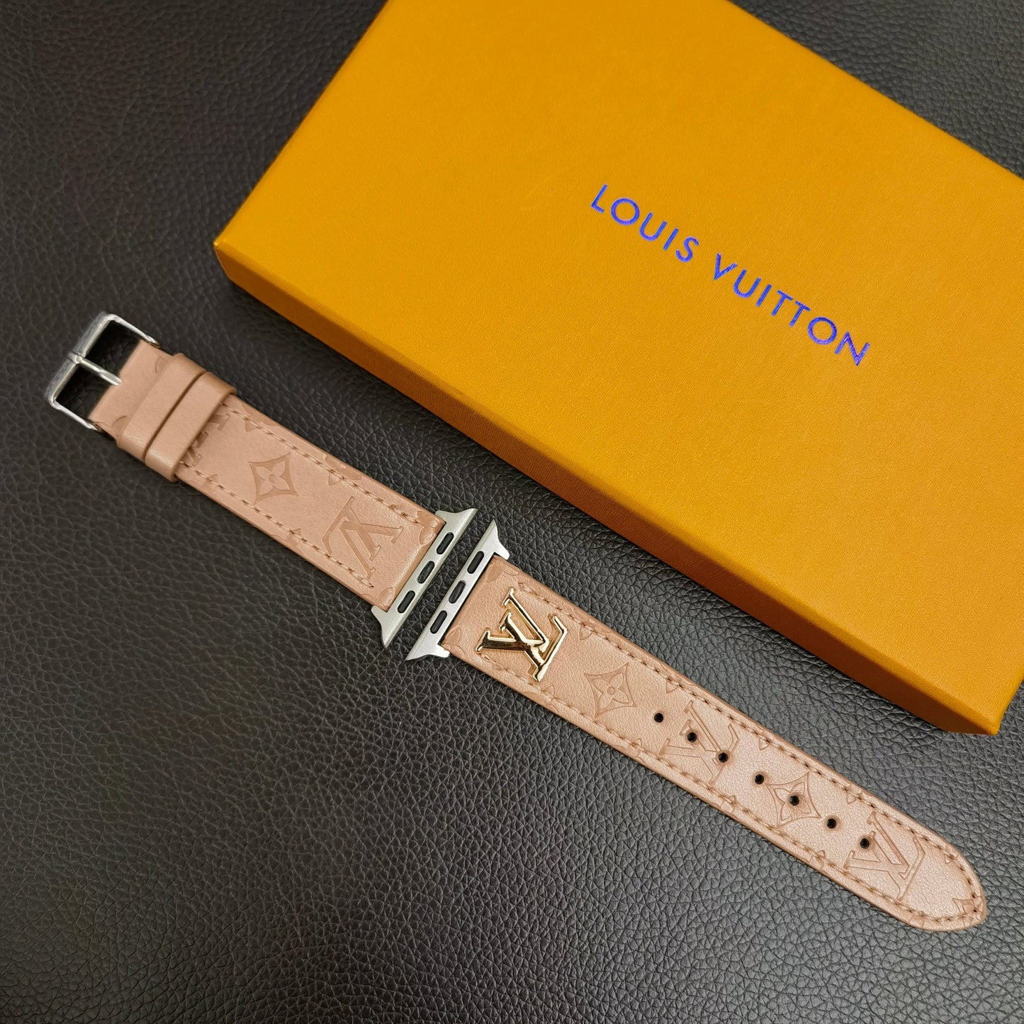 BAND METAL LOGO 3D EMBOSSED MONOGRAM LEATHER APPLE WATCH mysite