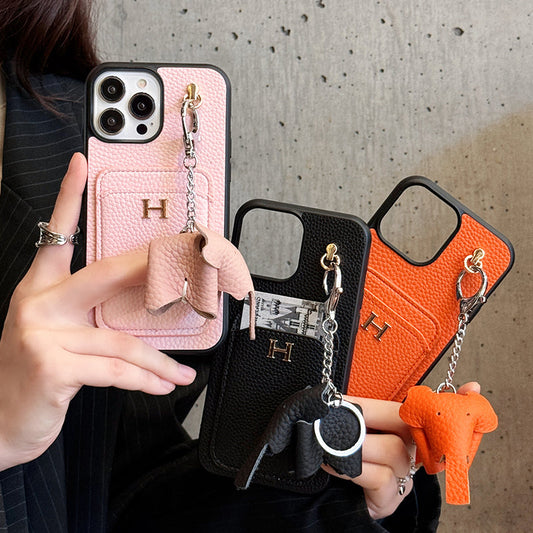 H Card Holder Leather Pendant iPhone Case mysite