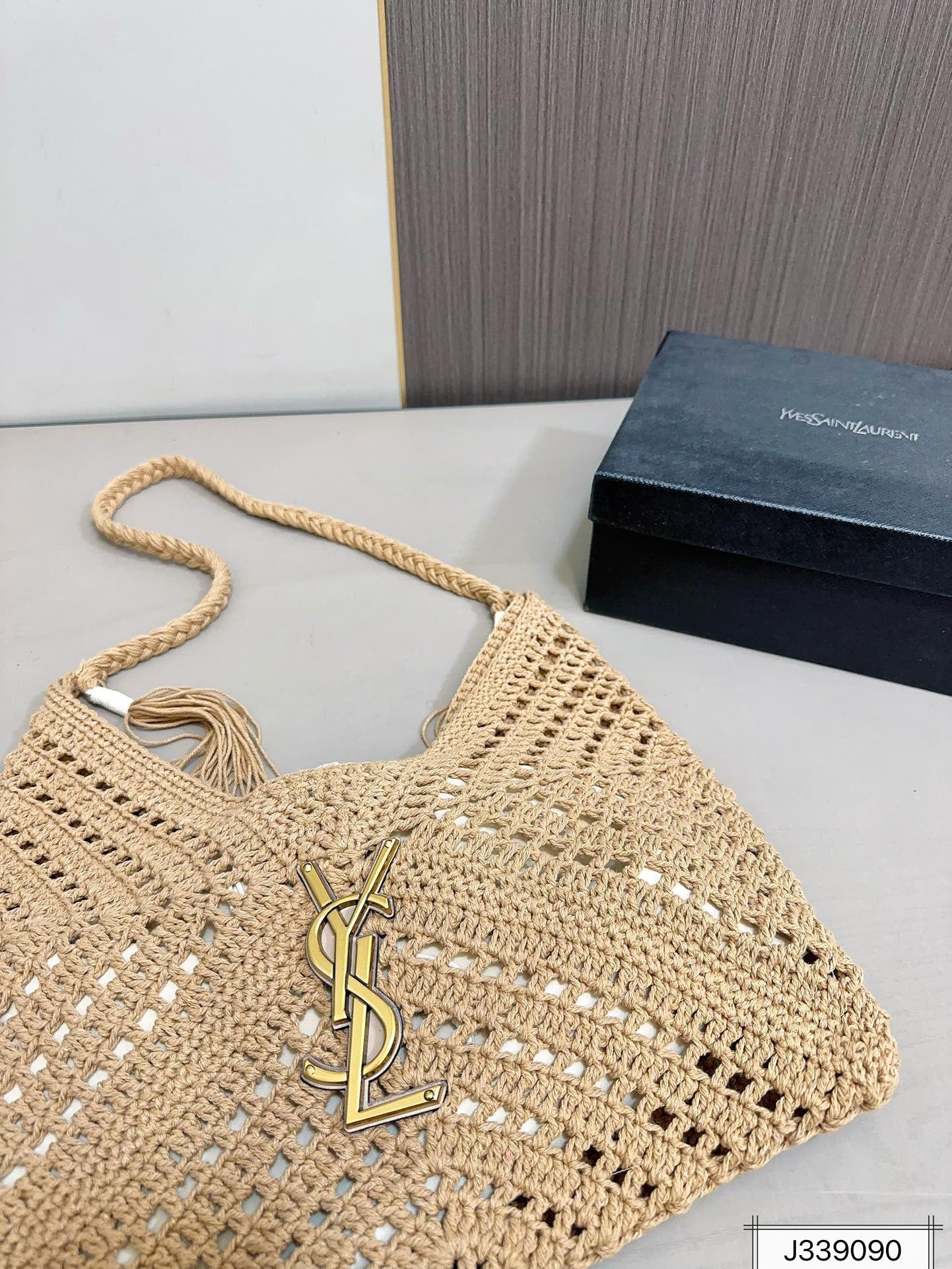 SAINT LAURENT YSL Raffia Tote Bag Beach Casual 37x22cm mysite
