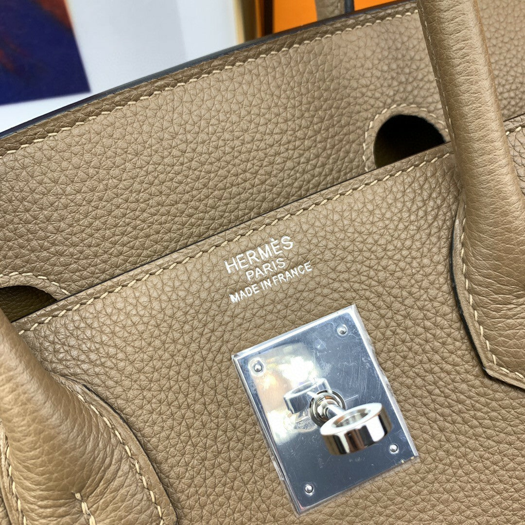 Hermes Birkin 30 Togo Etoupe Bag Silver Hardware Handbags (11.8in30cm) mysite