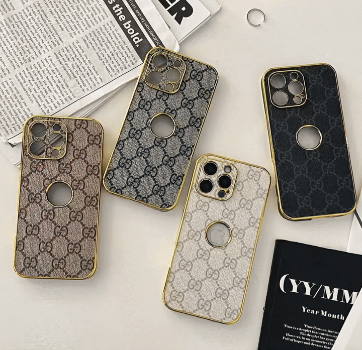 Gold Monogram Signature Canvas Leather Apple iPhone Cases mysite