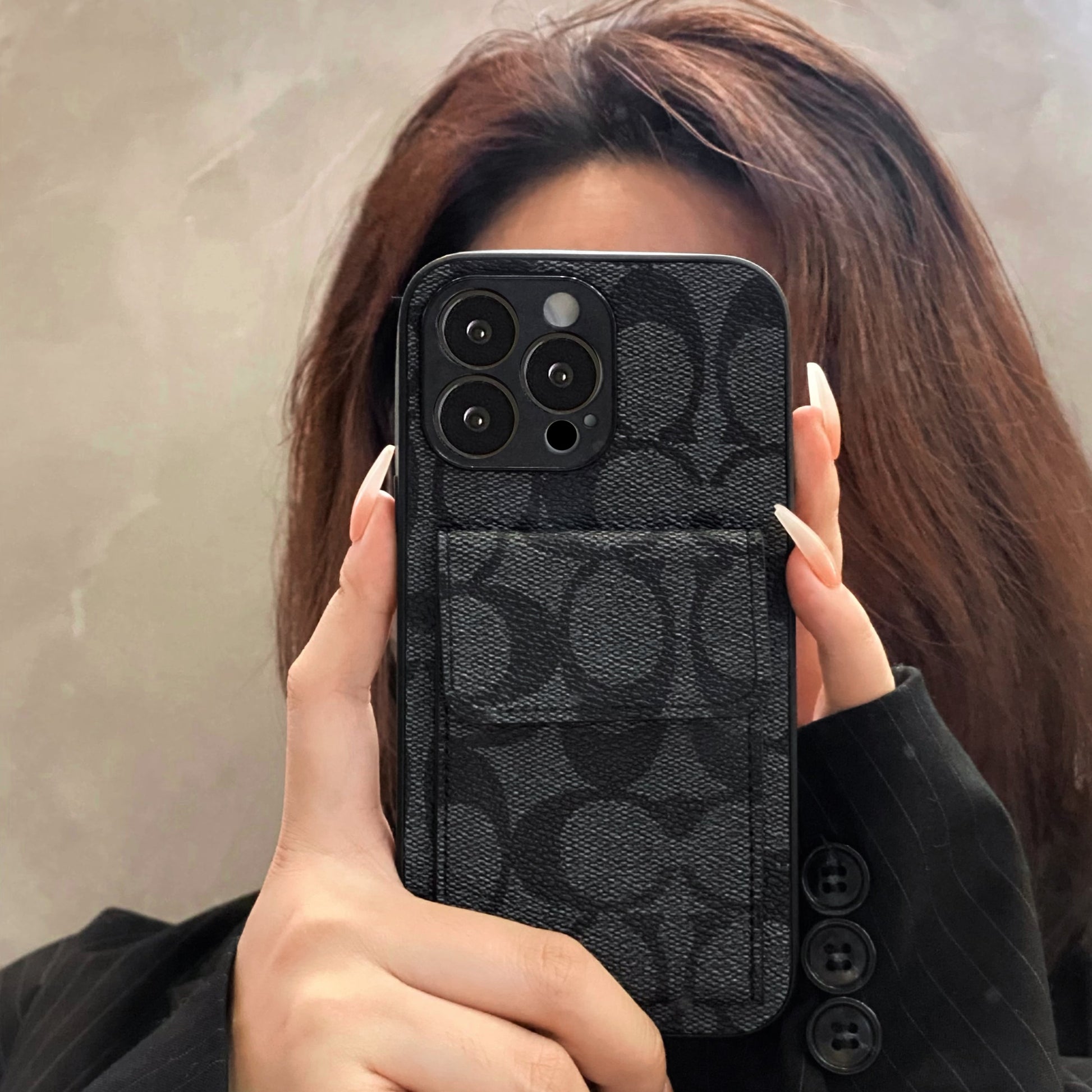 Coach iPhone Case With  Wallet Black-HP240513 mysite
