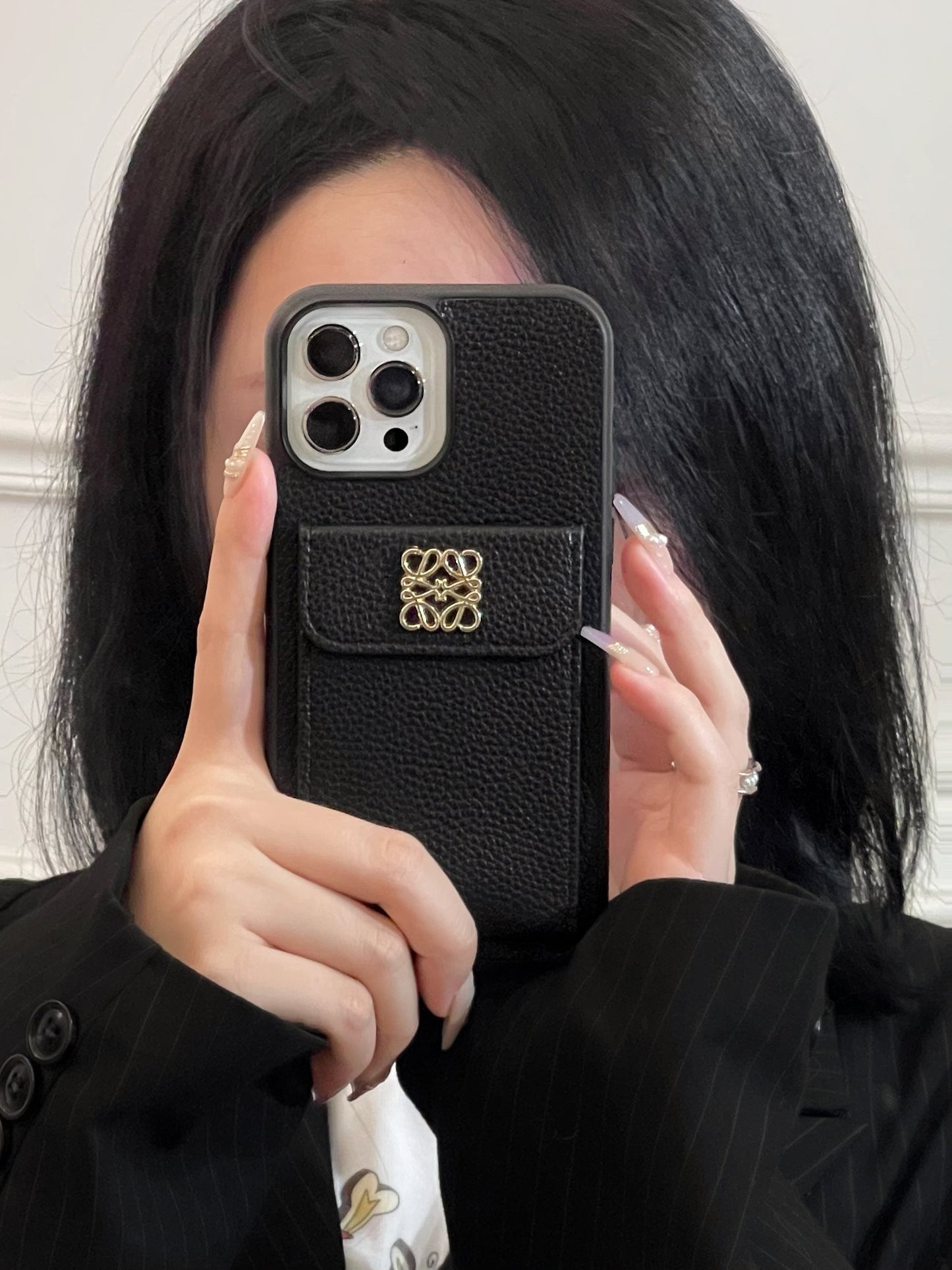 LOEWE iPhone Case With Card Holder Black-QBK240603 mysite