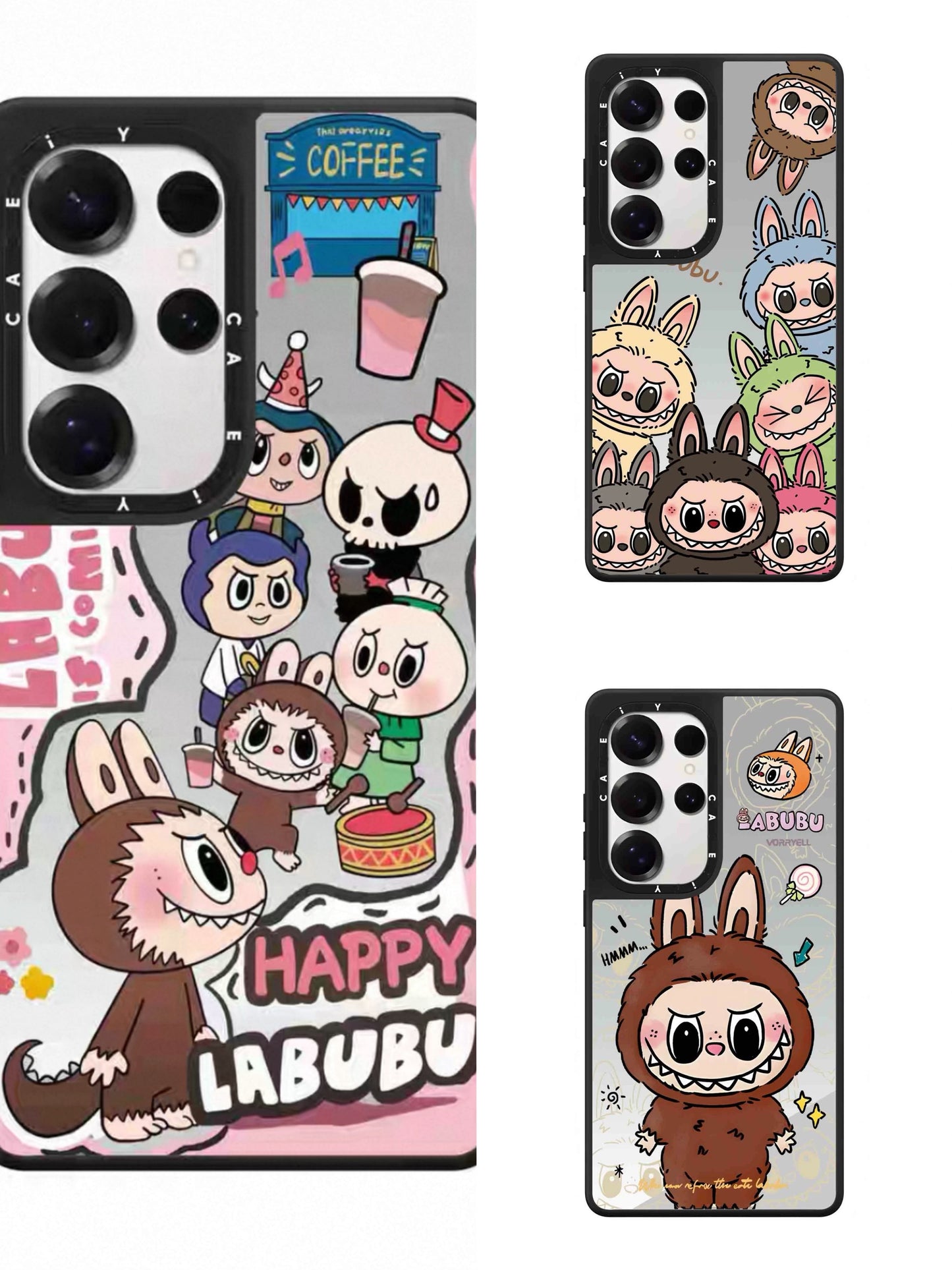 Cute Cartoon Labubu | Brown Many Labubu Coffee Shop Tycoco - Phone Case Samsung Galaxy S25 S24 S23 Ultras mysite