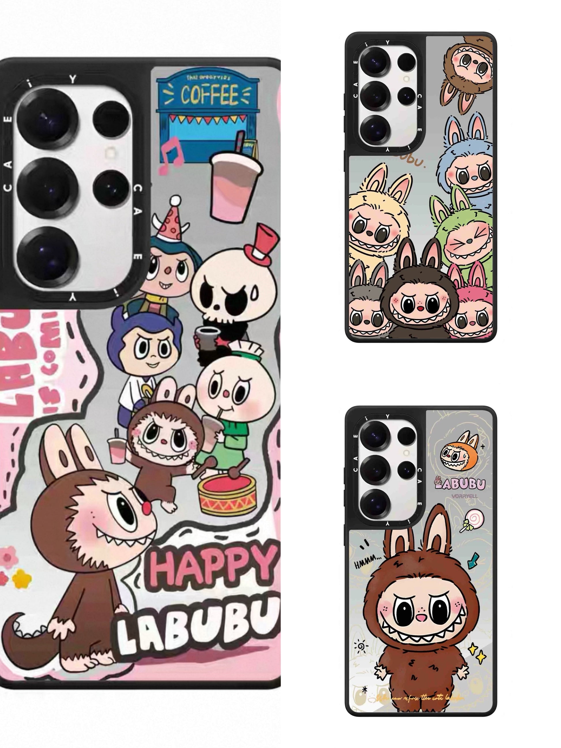 Cute Cartoon Labubu | Brown Many Labubu Coffee Shop Tycoco - Phone Case Samsung Galaxy S25 S24 S23 Ultras mysite