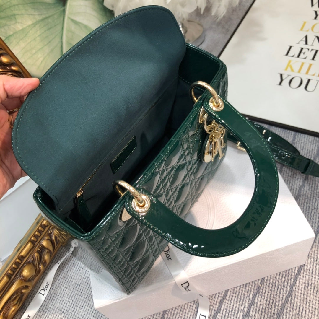 medium lady 24 blue green patent calfskin mysite