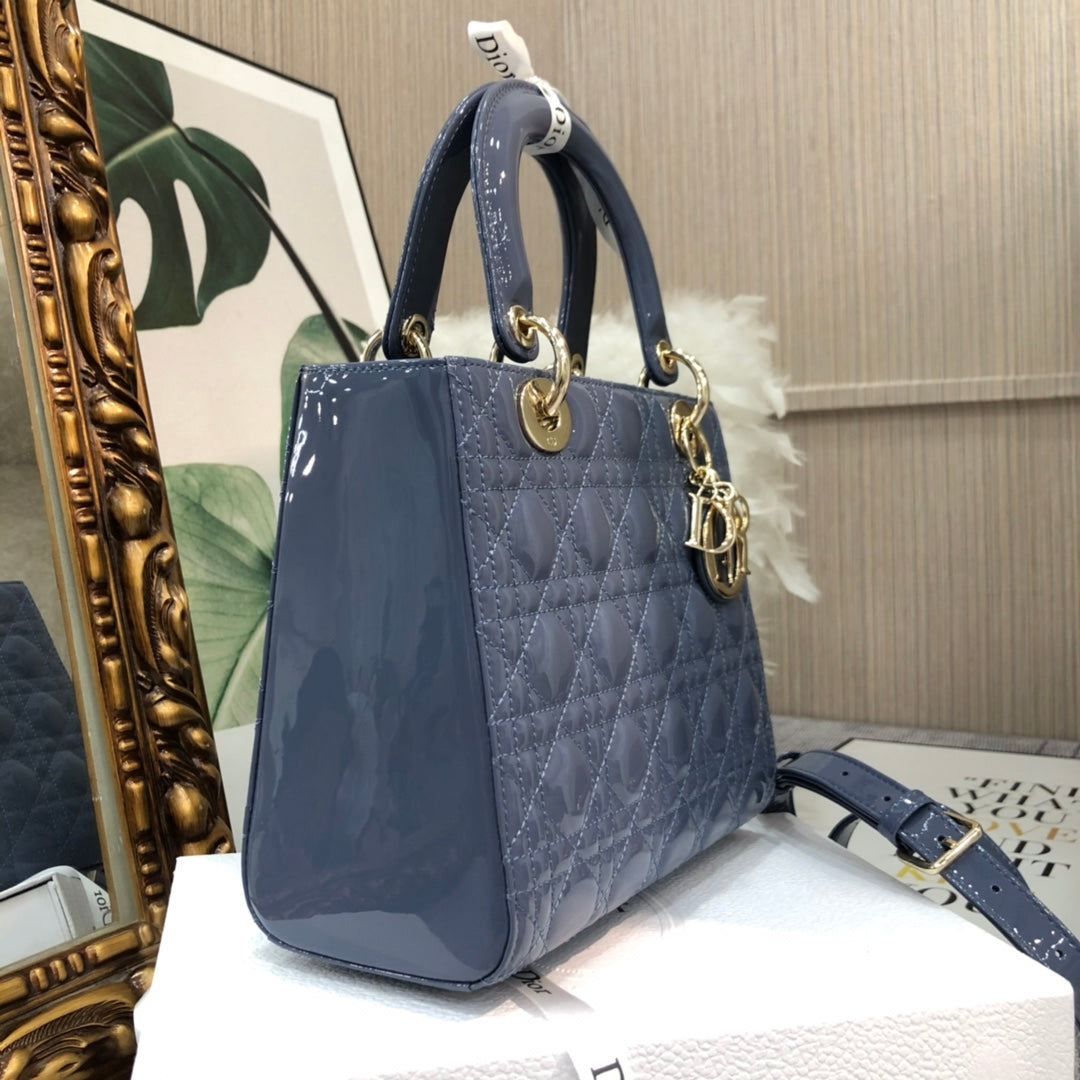 medium lady 24 raf blue patent calfskin mysite