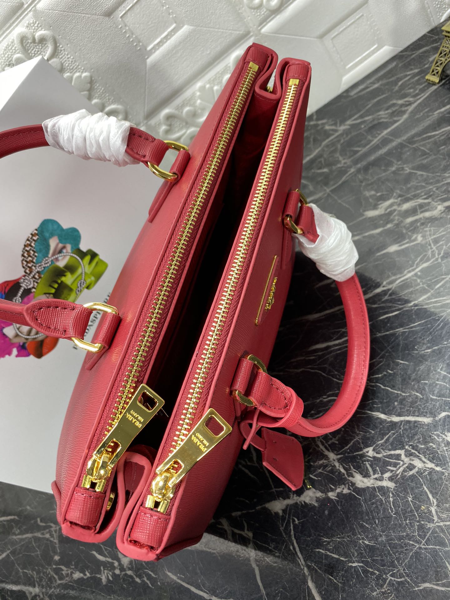 PRA GALLERIA 32 BAG IN CHERRY RED SAFFIANO LEATHER mysite