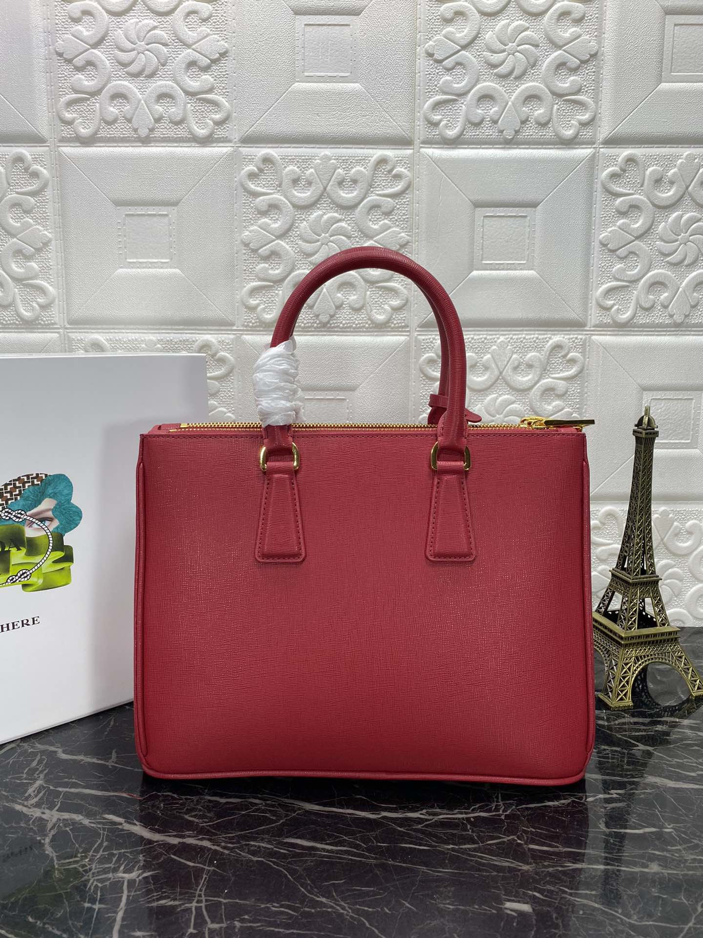 PRA GALLERIA 32 BAG IN CHERRY RED SAFFIANO LEATHER mysite