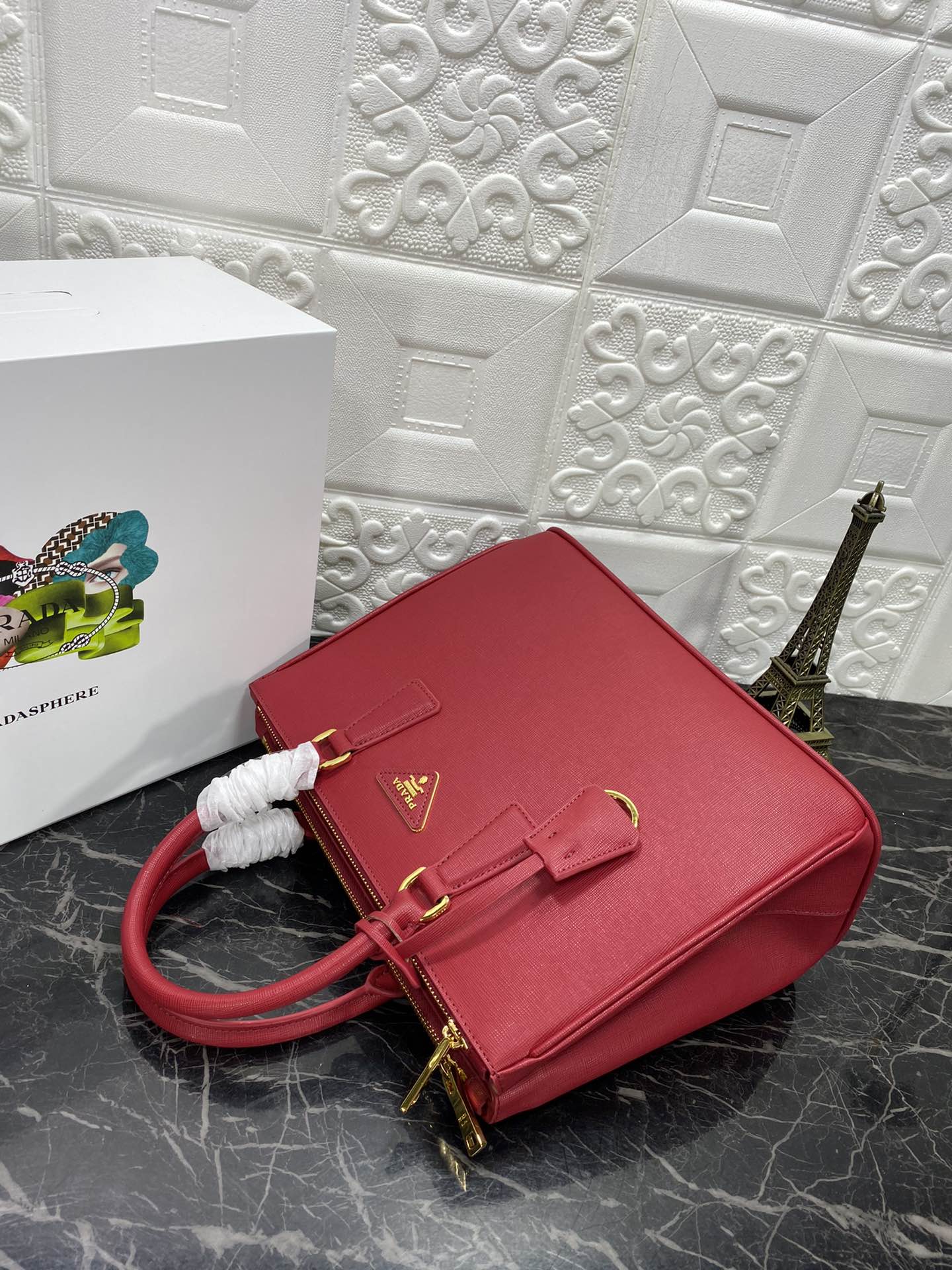 PRA GALLERIA 32 BAG IN CHERRY RED SAFFIANO LEATHER mysite