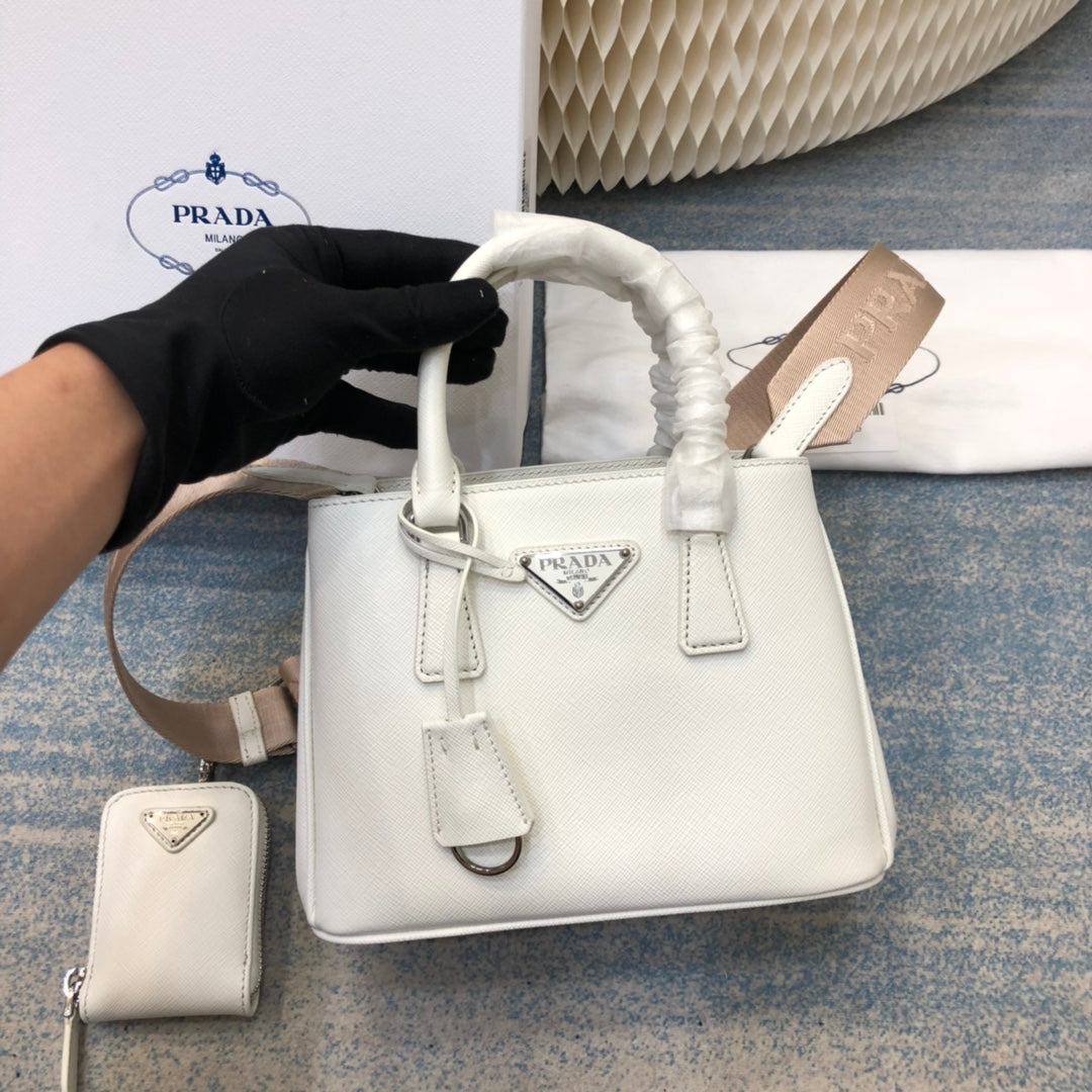 PRA MINI 23 BAG IN WHITE SAFFIANO LEATHER mysite