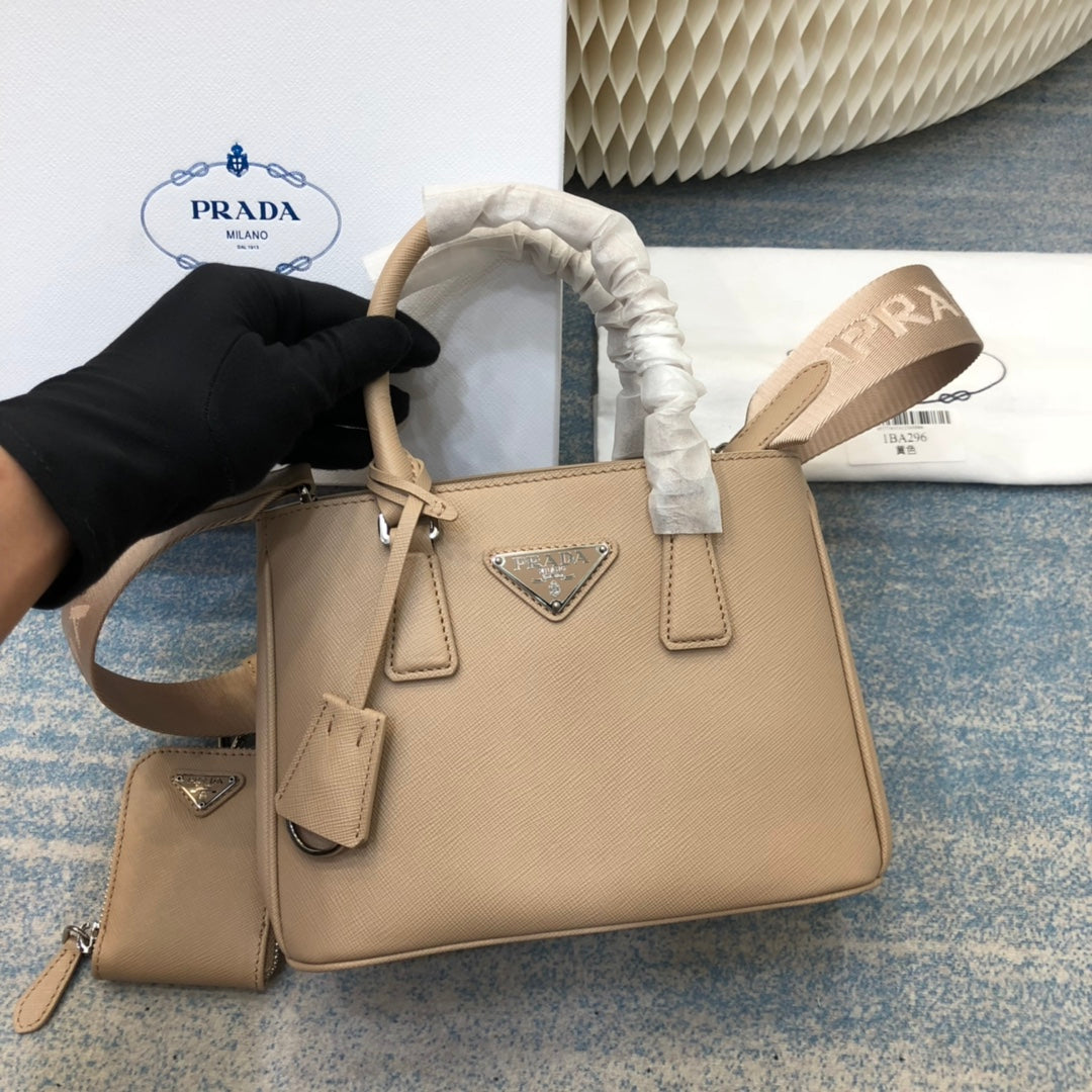 PRA MINI 23 BAG IN TAN BEIGE SAFFIANO LEATHER mysite