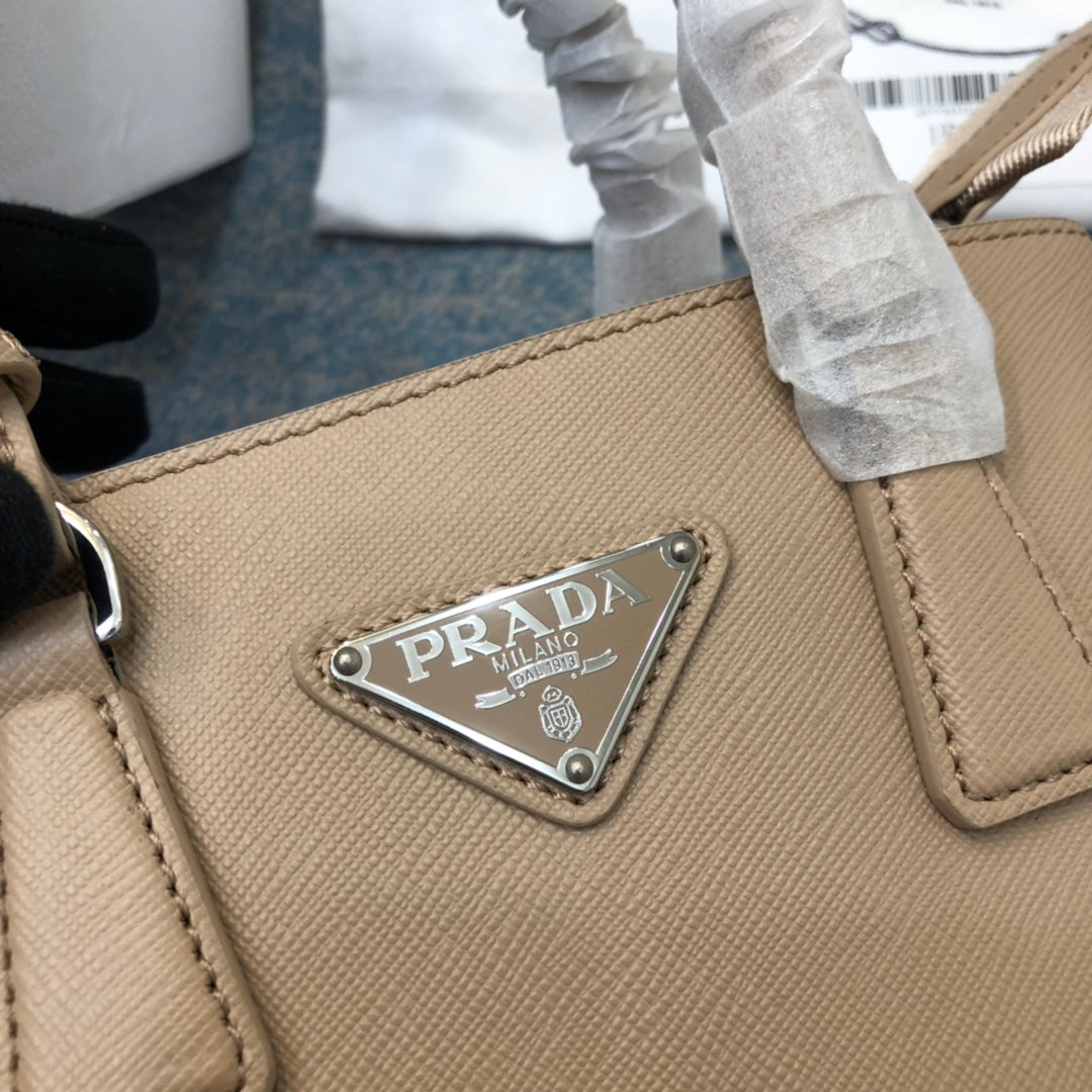 PRA MINI 23 BAG IN TAN BEIGE SAFFIANO LEATHER mysite