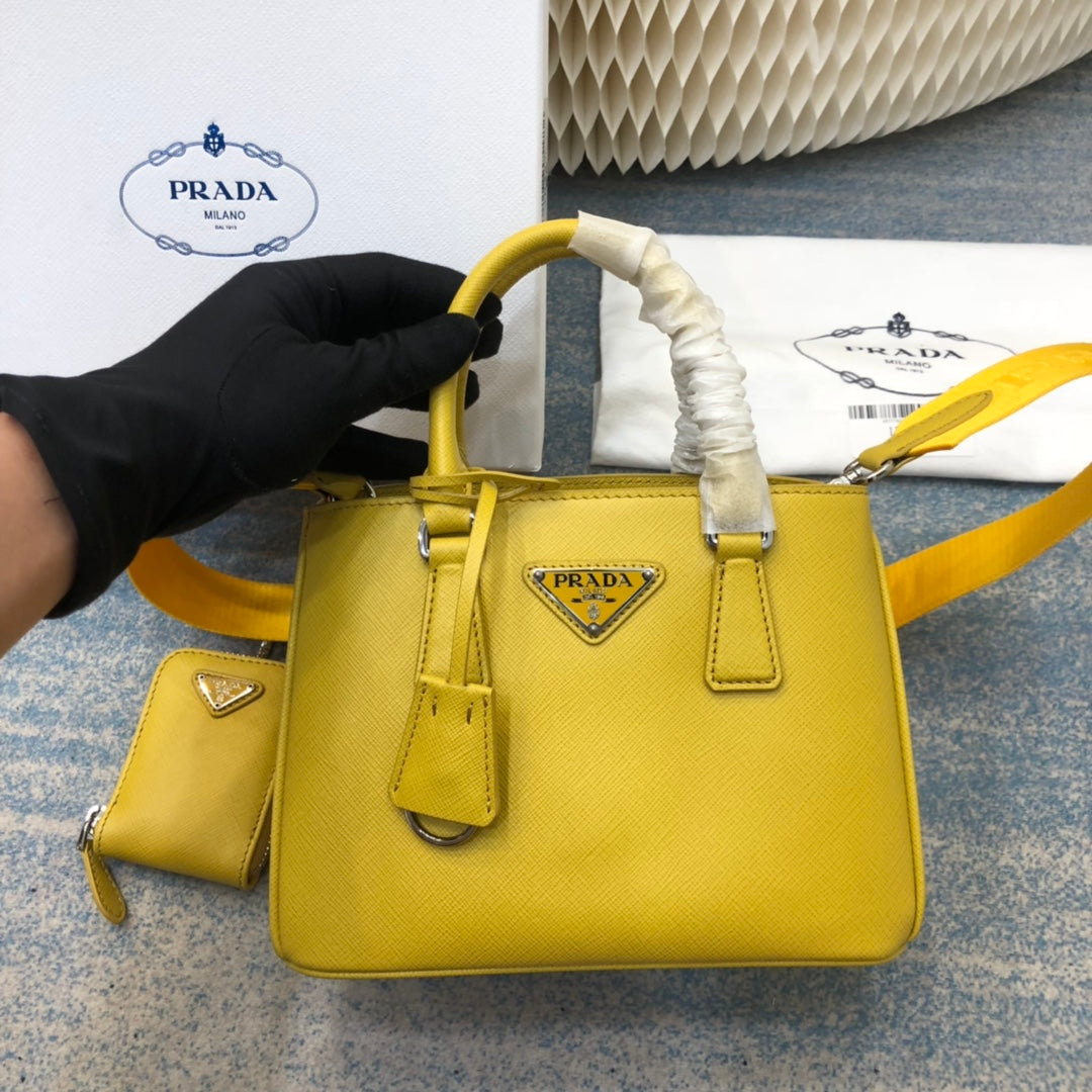 PRA MINI 23 BAG IN SUNNY YELLOW SAFFIANO LEATHER mysite